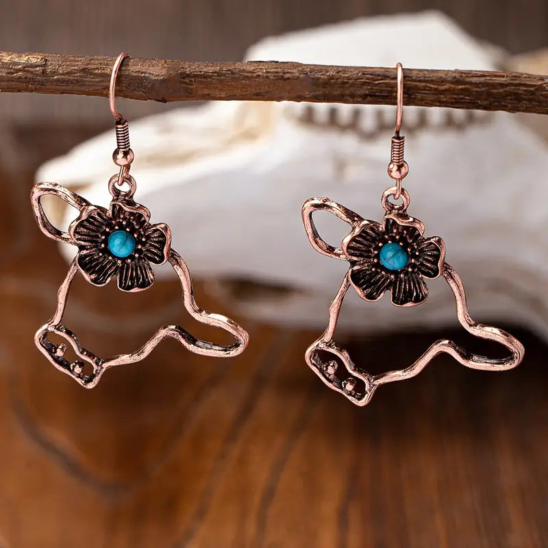 Copper Cow Earrings