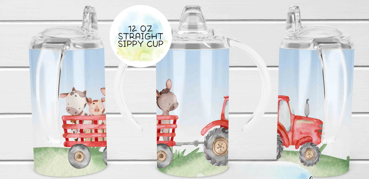 Red Tractor 12oz Sippy Cup Tumbler