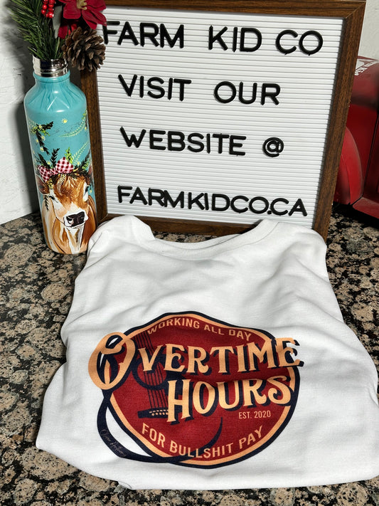 Overtime Hours TEE, SIZE LARGE 25% OFF