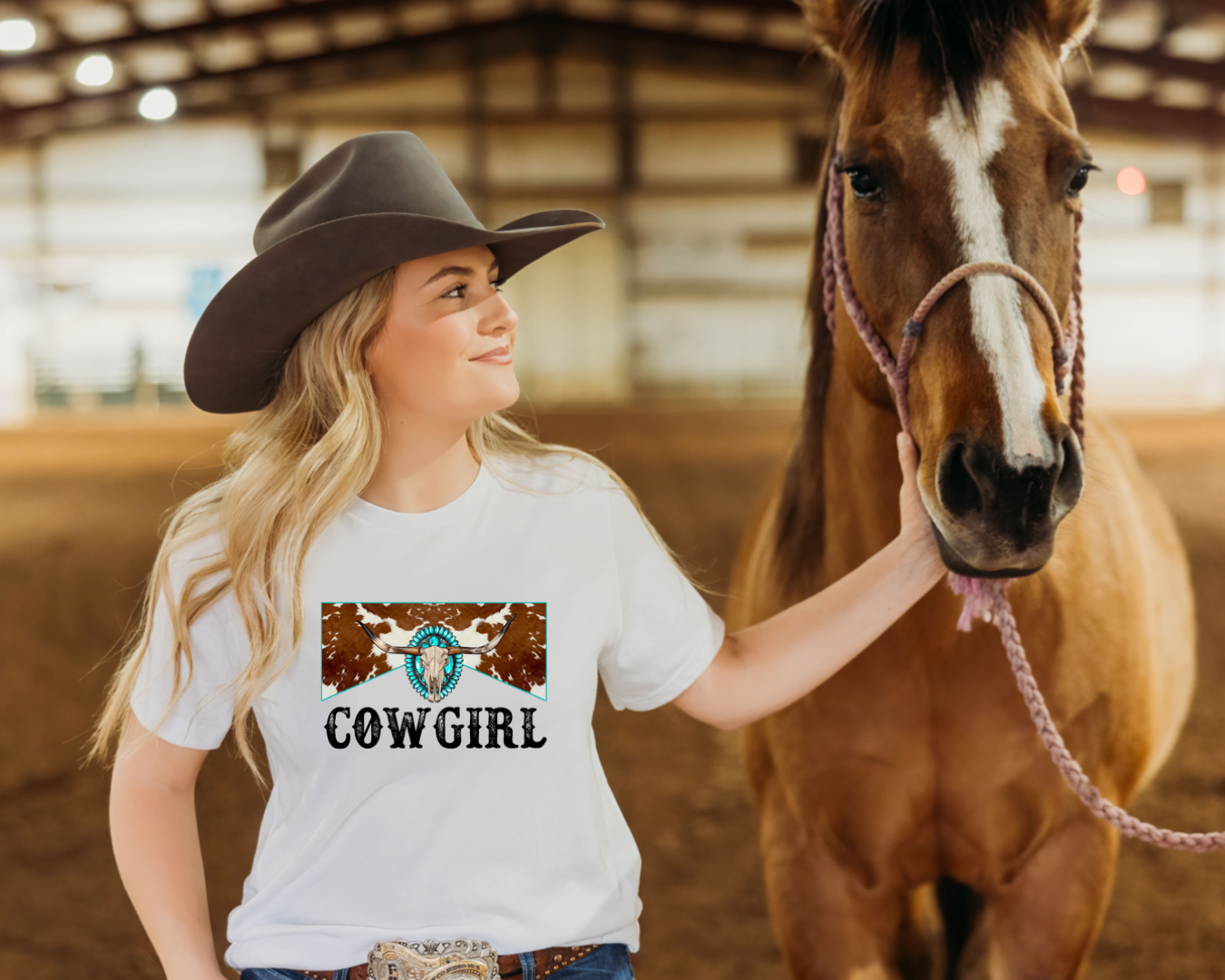 Cowgirl Longhorn and Cowhide