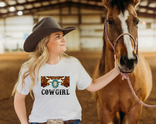 Cowgirl Longhorn and Cowhide