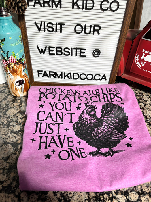 Chickens are like Potatoes TEE, SIZE LARGE 25% OFF