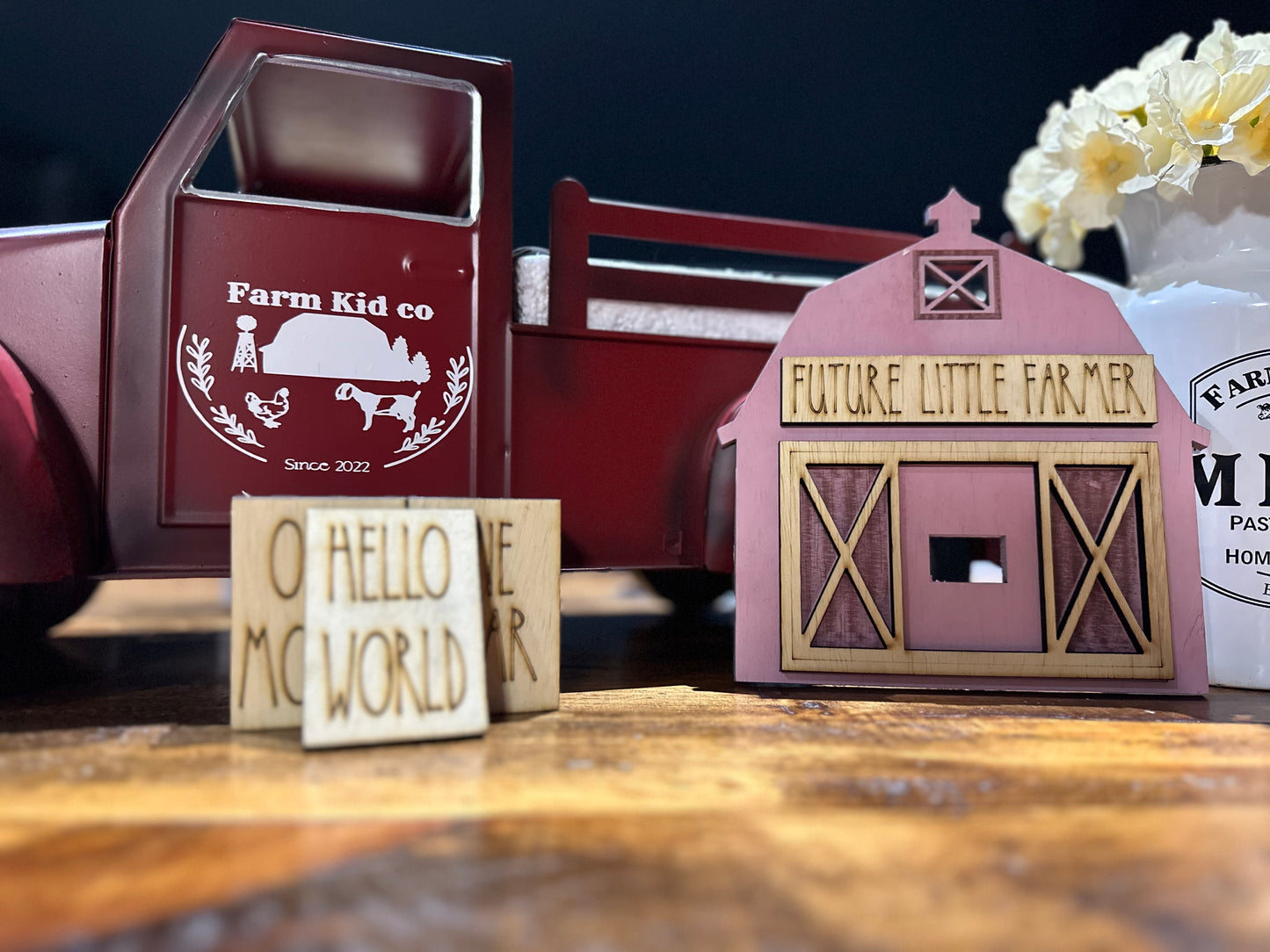 14 Piece Barn themed Baby Milestone barn - 4 colours available