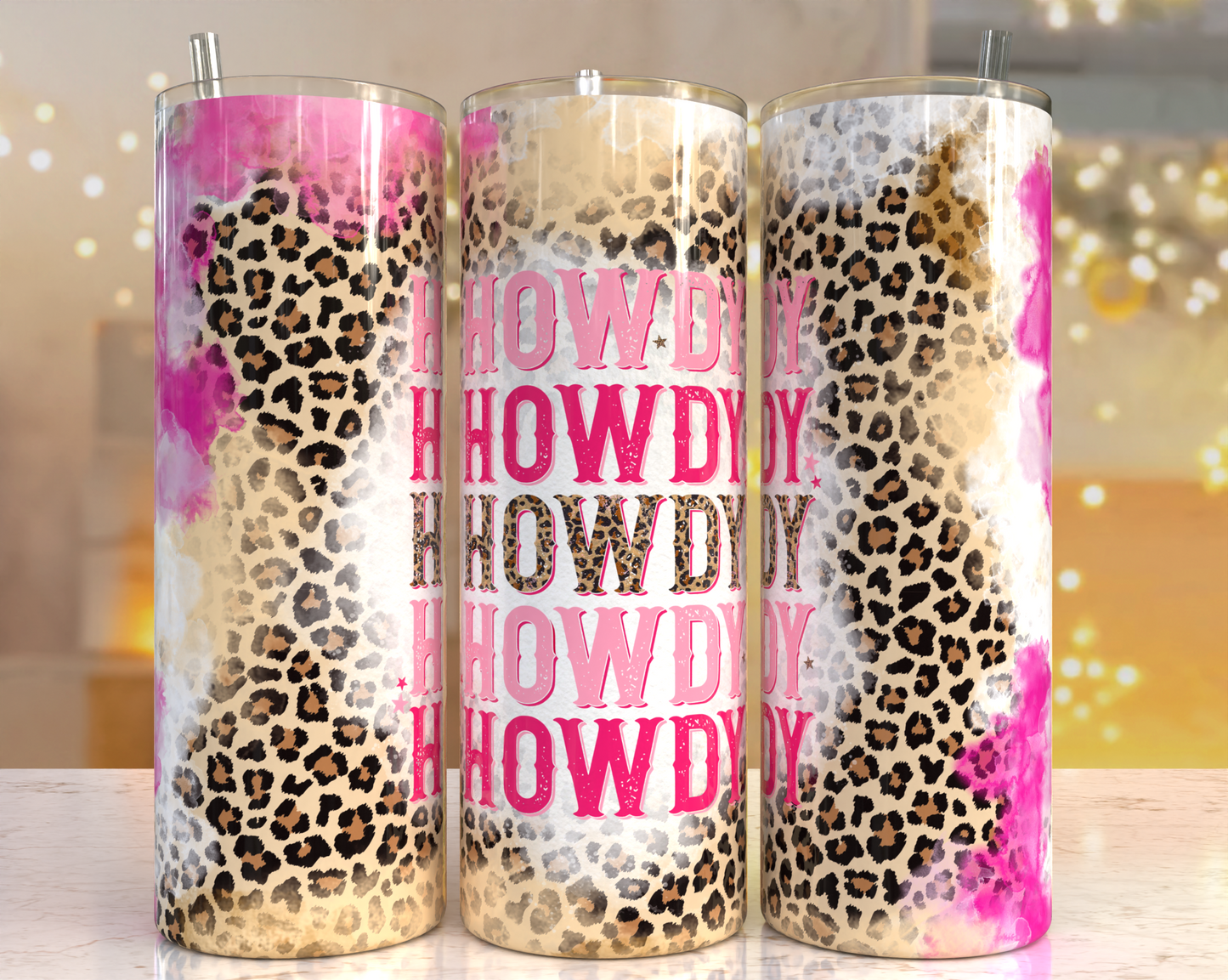 Howdy Cheetah and Pink Tumbler