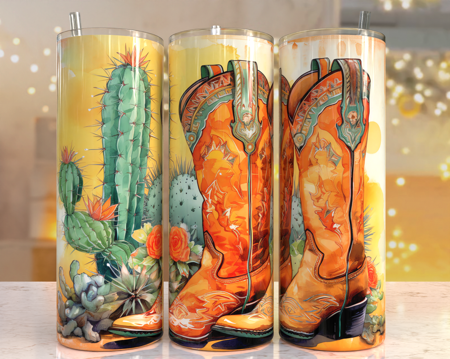 Cowboy Boots and Cactus's Tumblers