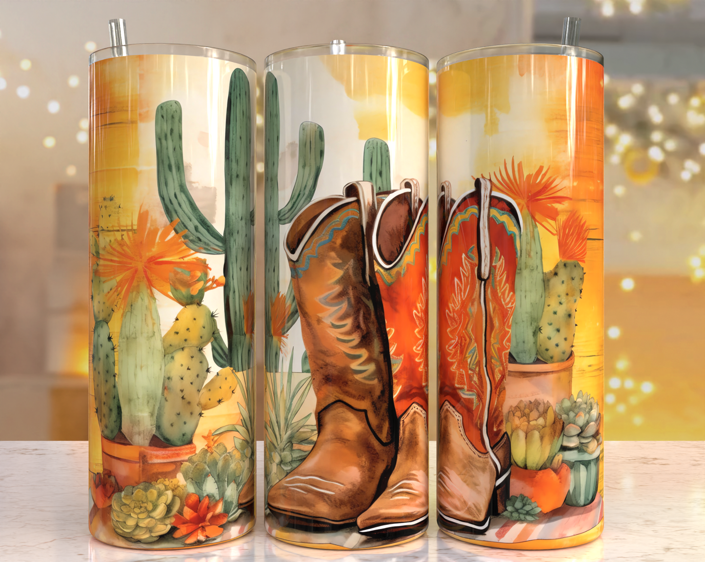 Cowboy Boots and Cactus's Tumblers