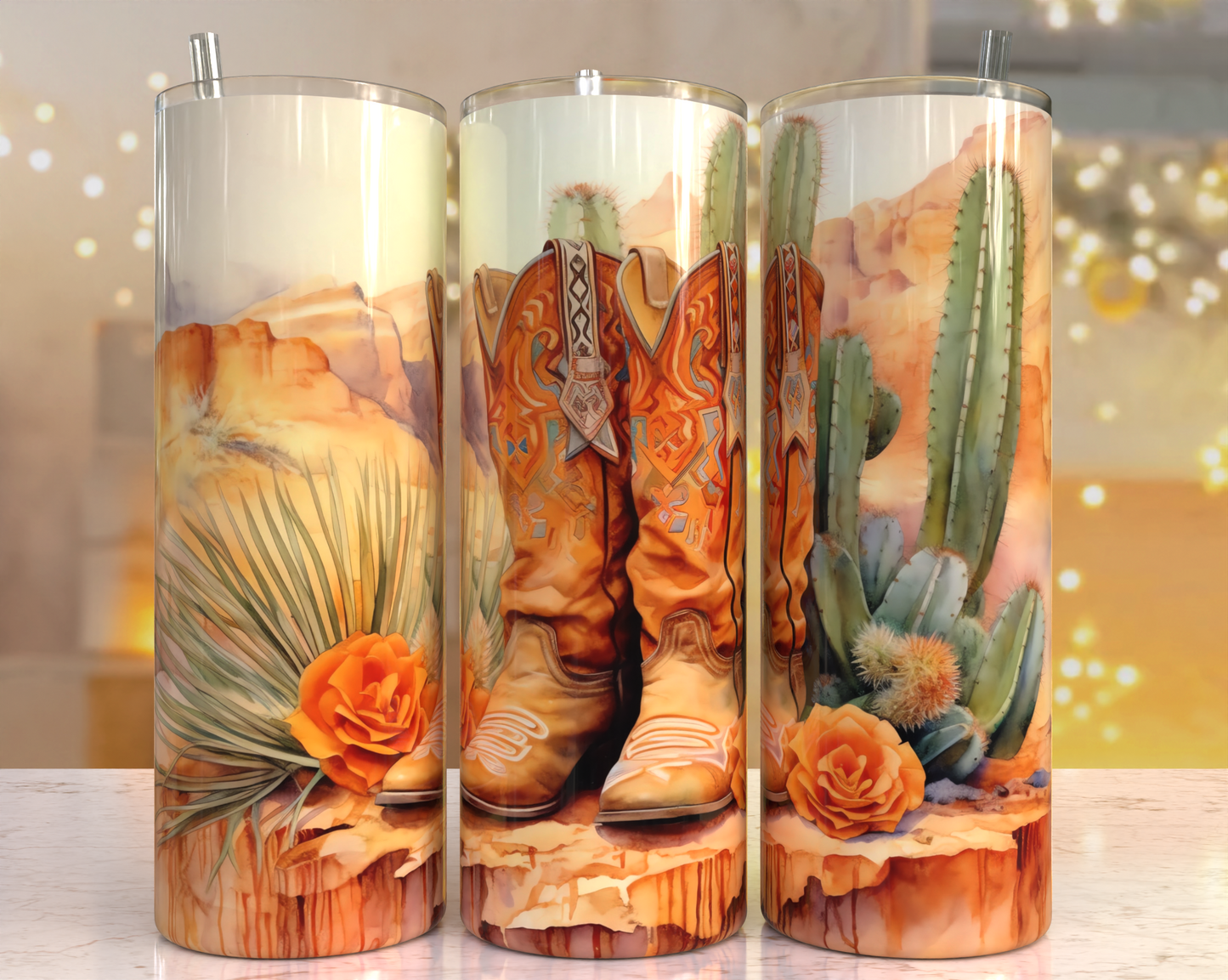 Cowboy Boots and Cactus's Tumblers