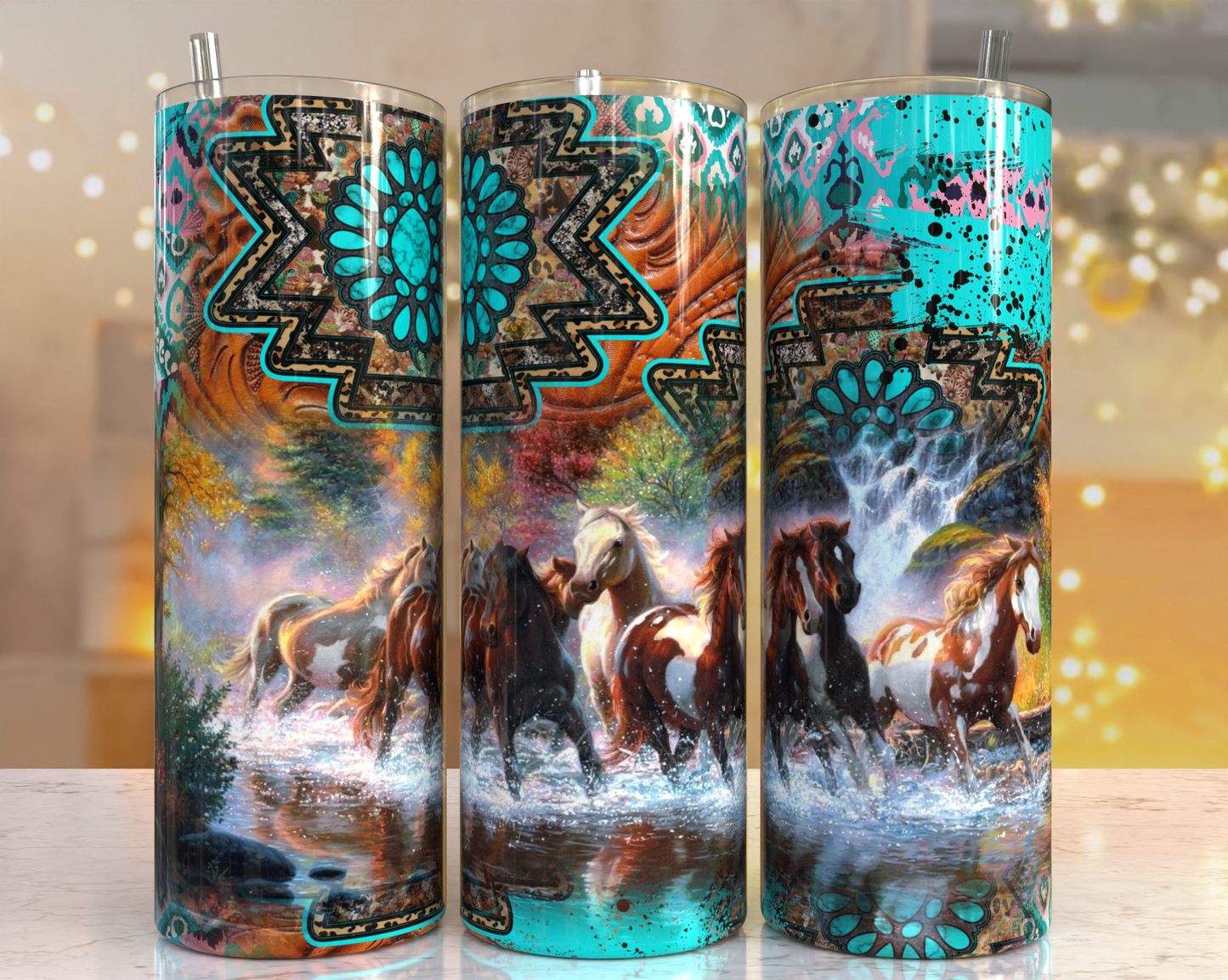 Running Horses Tumbler