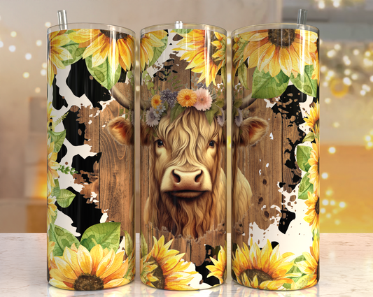 Highlands and Sunflowers Tumbler