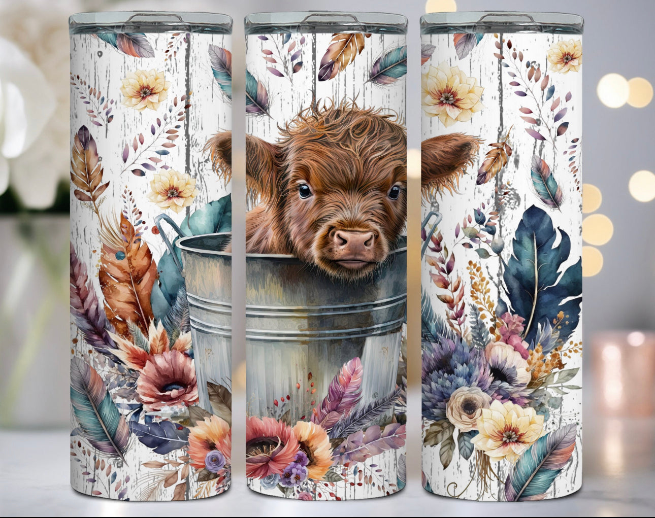 Baby highland in a Tub Tumbler