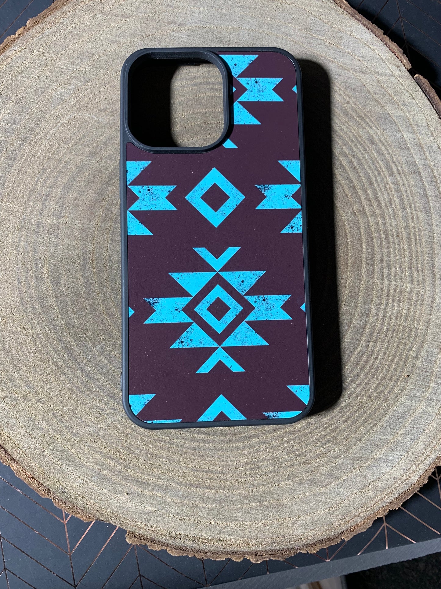 Turquoise Aztec Print Phone Case