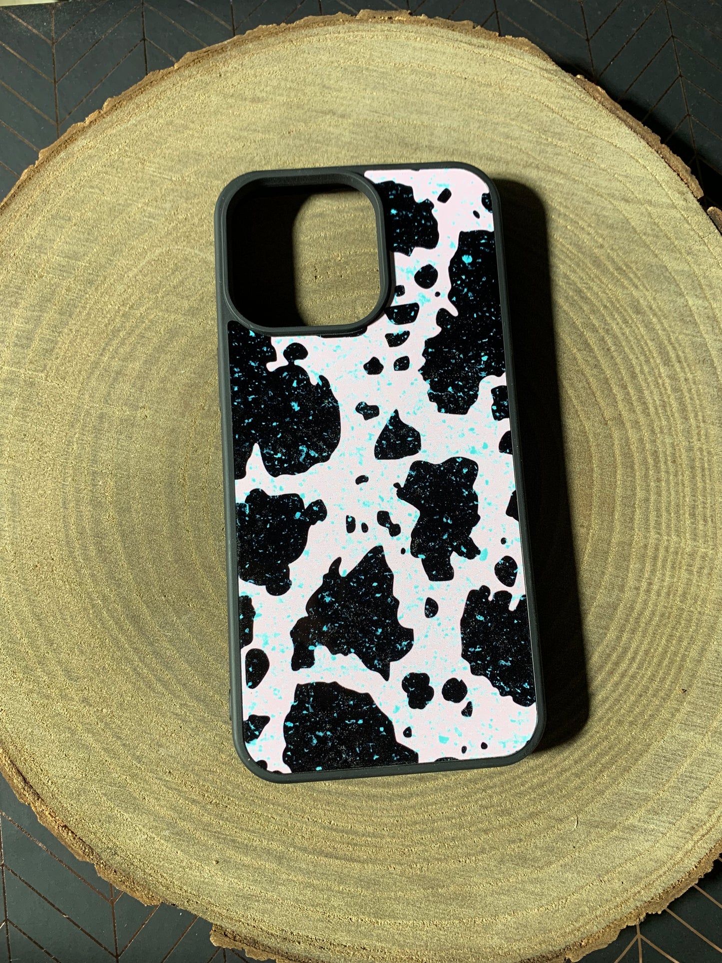 Cow Print Glitter Phone Case