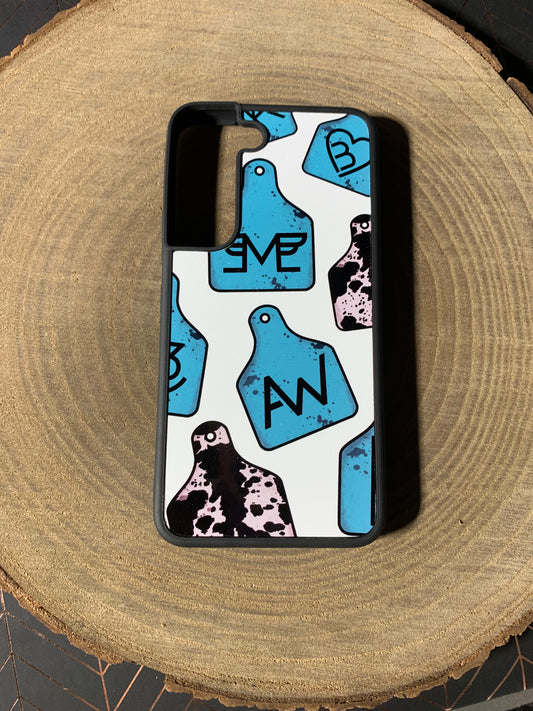 Blue Cow Tag Print