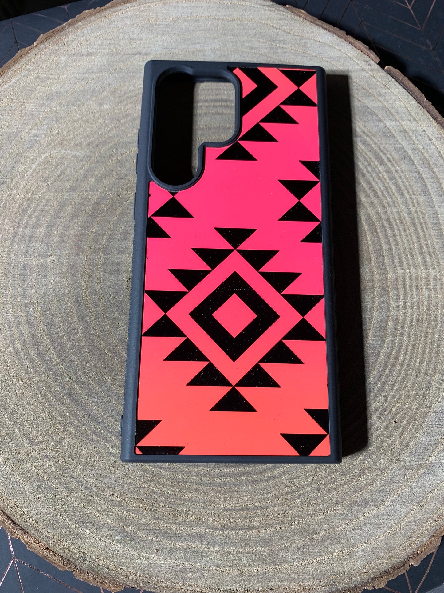 Pink/Orange Ombre Aztec Pattern