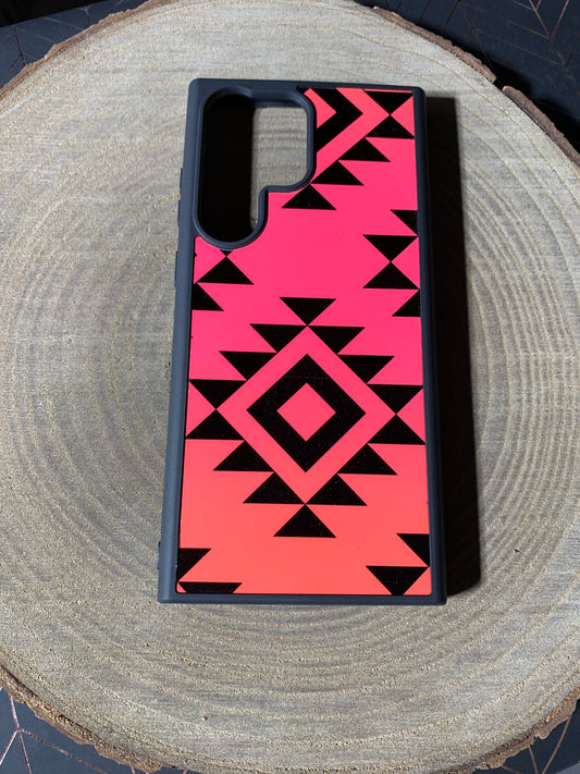 Pink/Orange Ombre Aztec Pattern