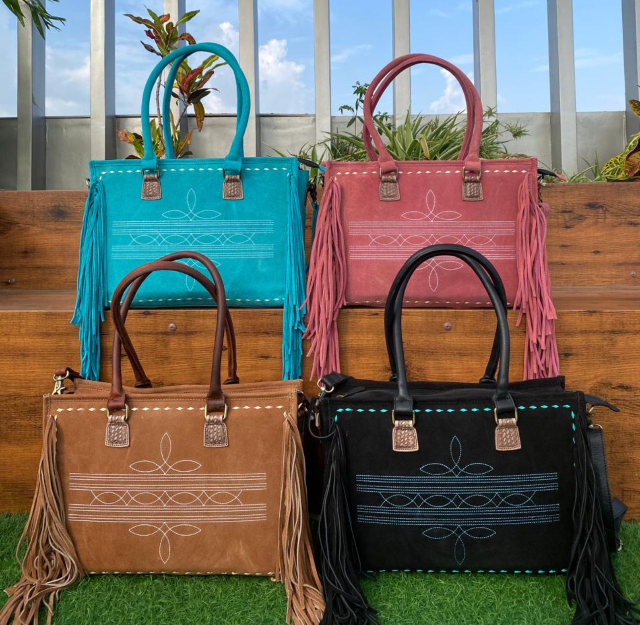 Boot Stitch Tote Bag With Tassel *PRE SALE*