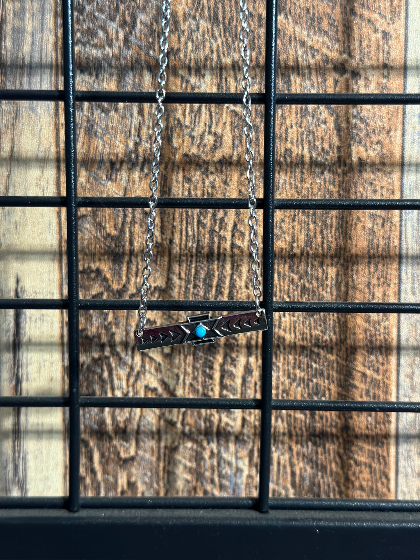 Aztec metal Bar Necklace