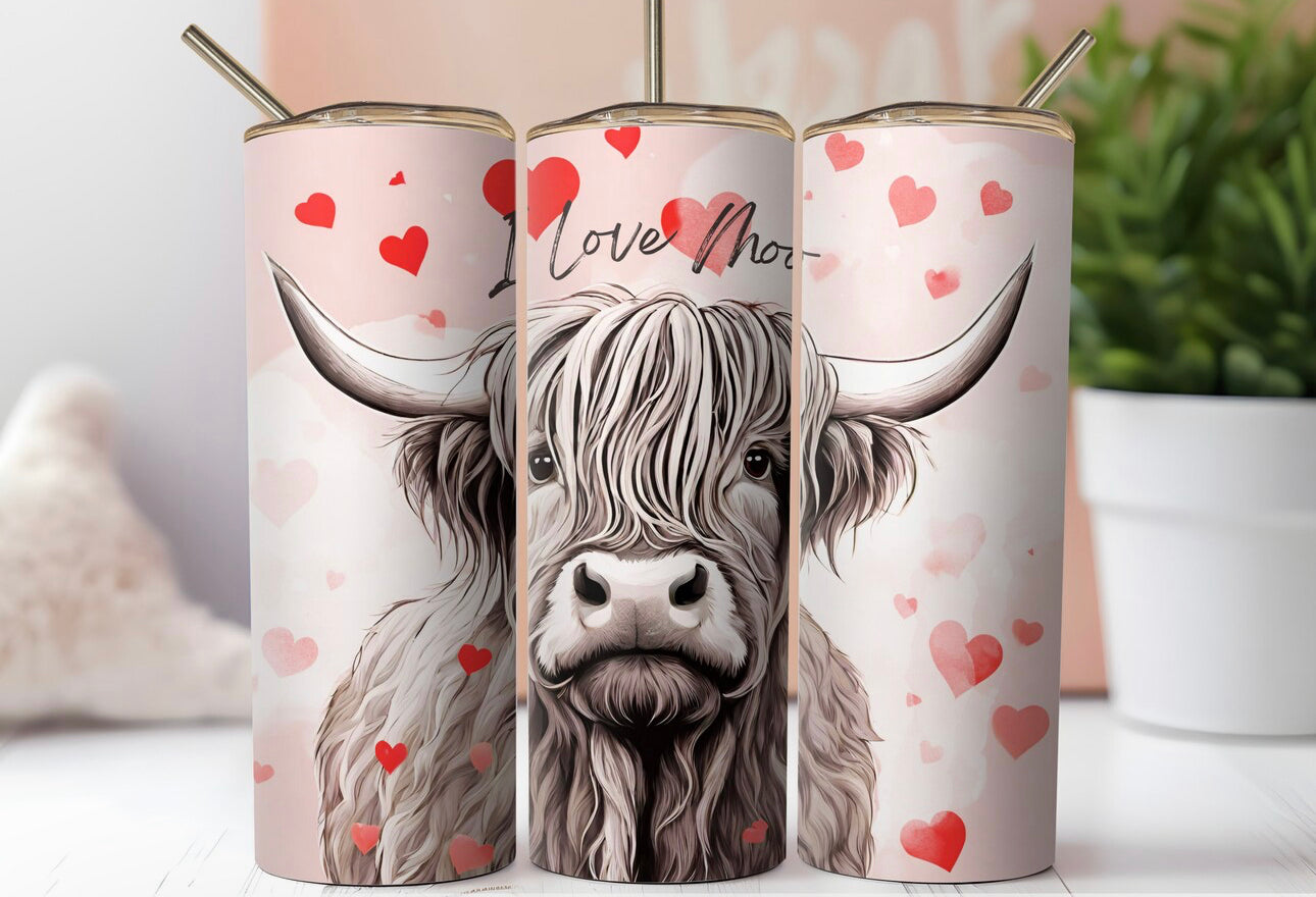 I Love Moo Valentine Tumbler