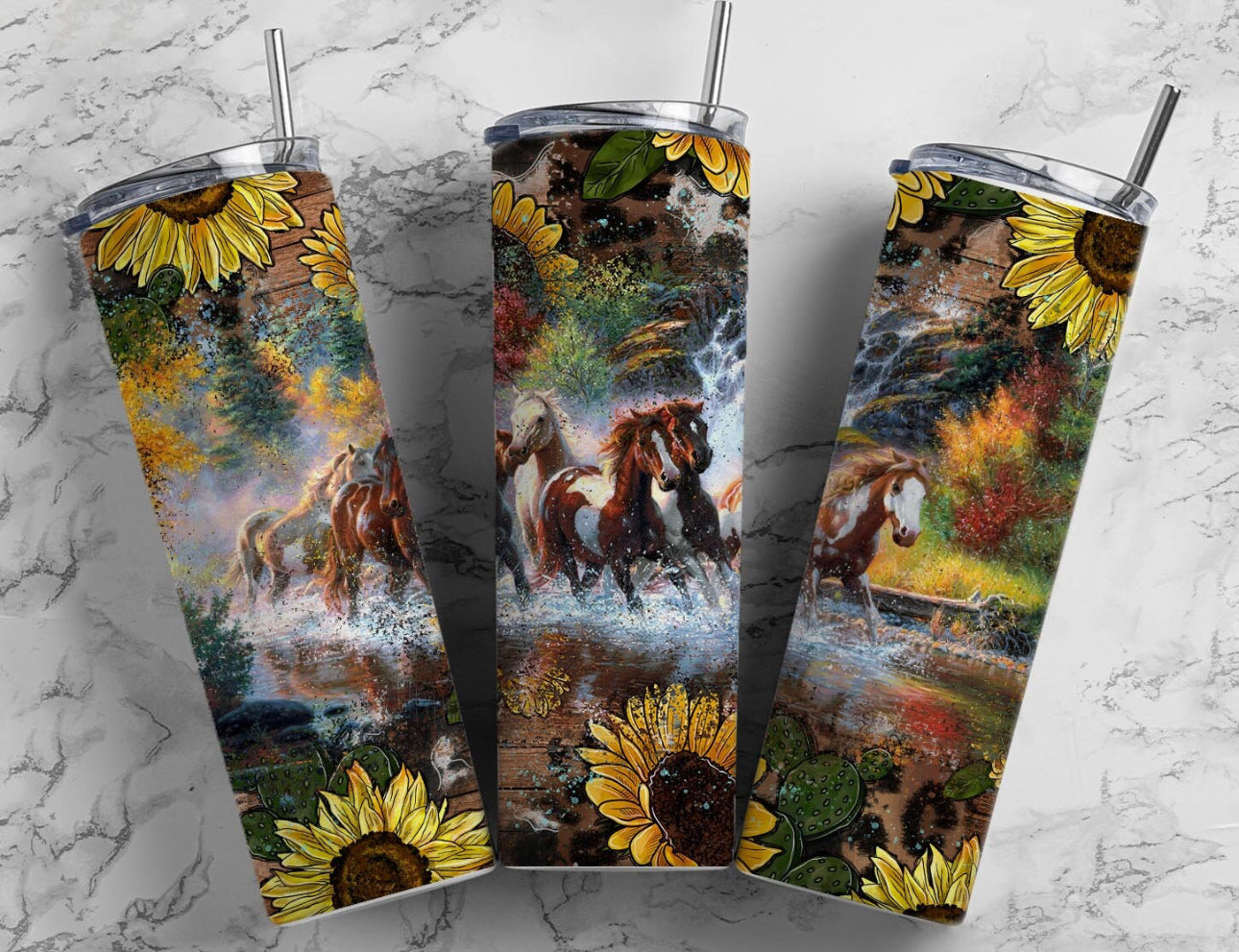 Running Horses Tumbler