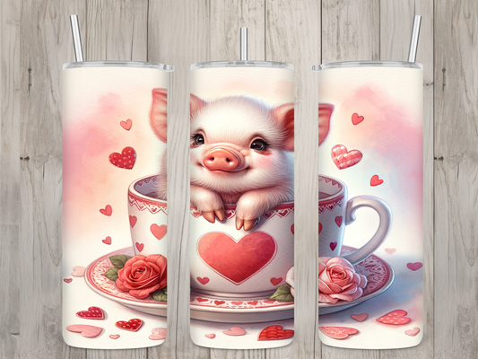 Little Piggy Valentines Tumbler