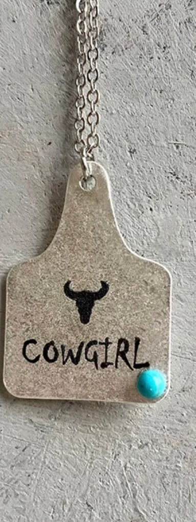 Cow tag Metal Necklace