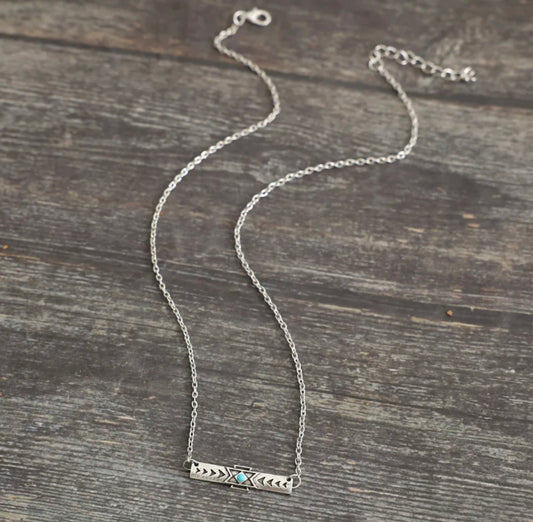 Aztec metal Bar Necklace