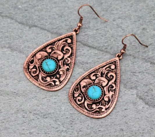 Guitar style western earrings