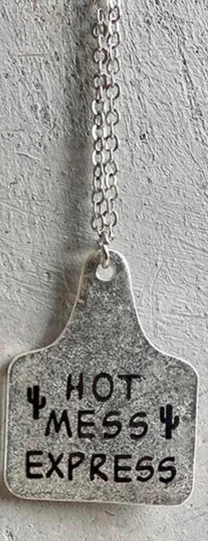 Cow tag Metal Necklace