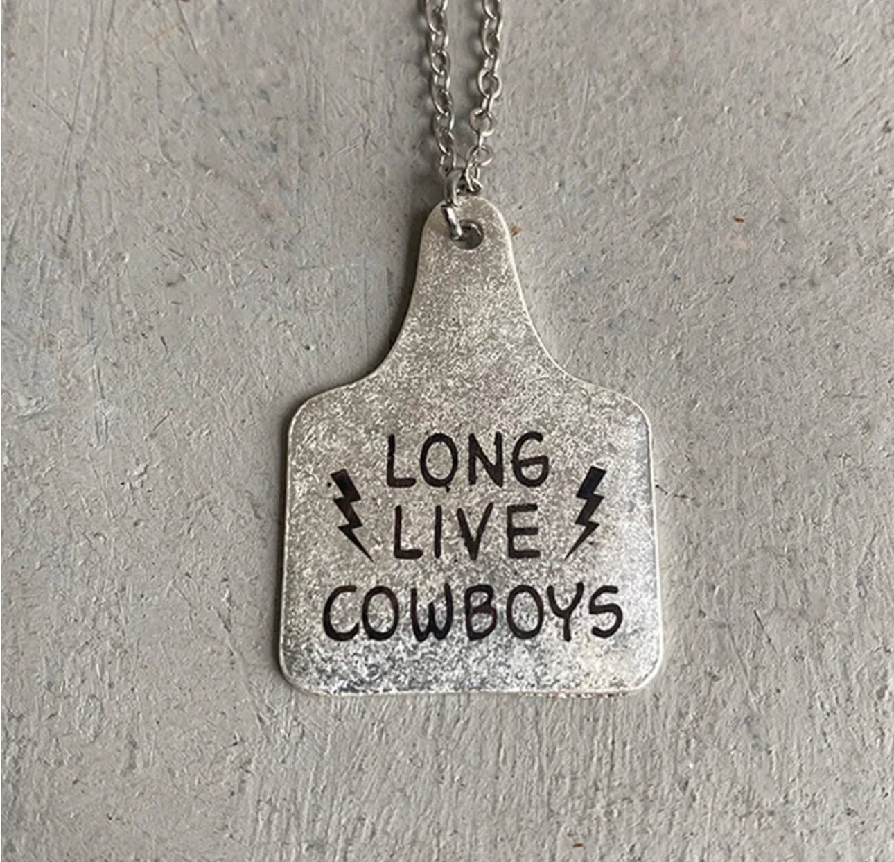 Cow tag Metal Necklace