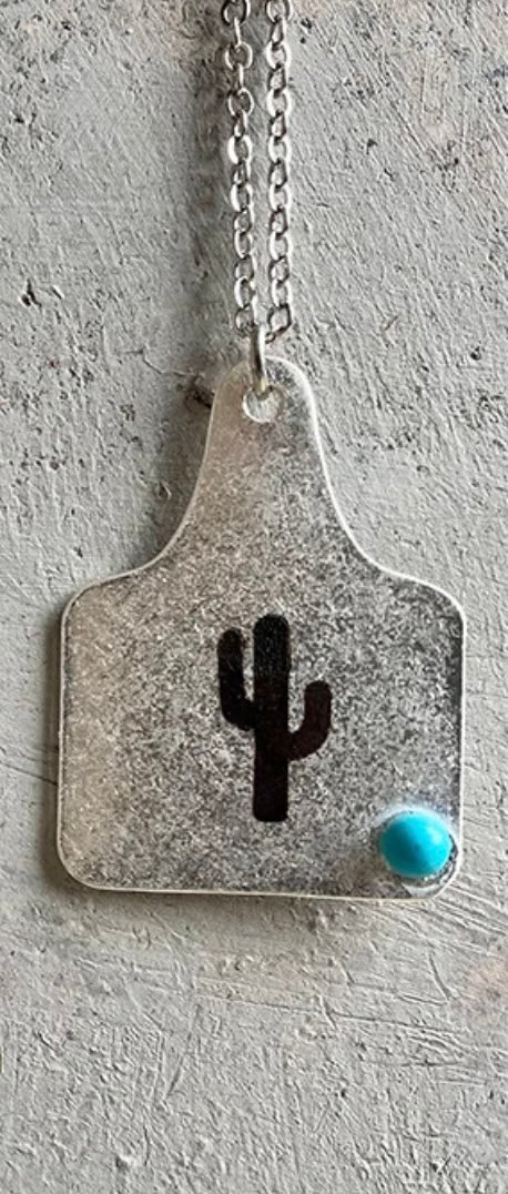 Cow tag Metal Necklace