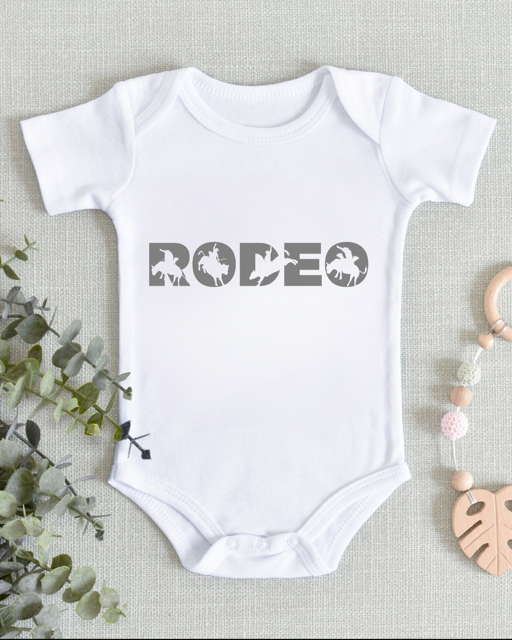 Baby Onesie- GREY RODEO