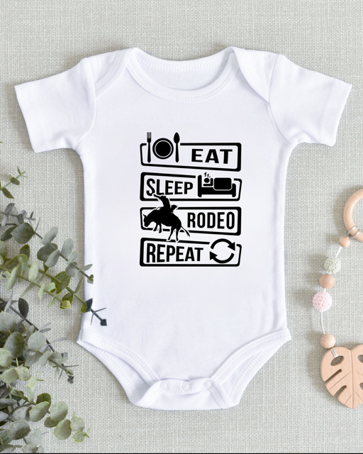 Baby Onesie- EAT SLEEP RODEO REPEAT